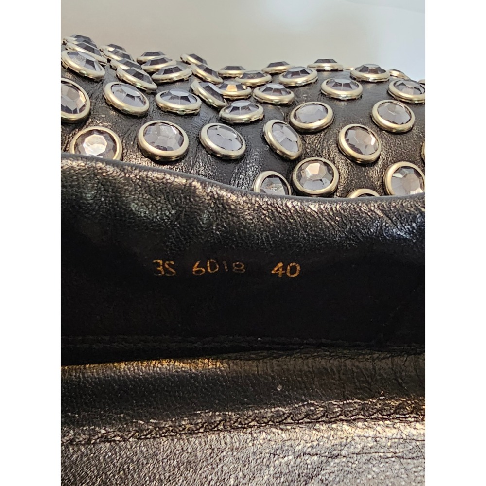Prada 3S6018 Crystal Embellished Black Leather Slip-On Sneakers EU 40 unisex - Picture 8 of 12